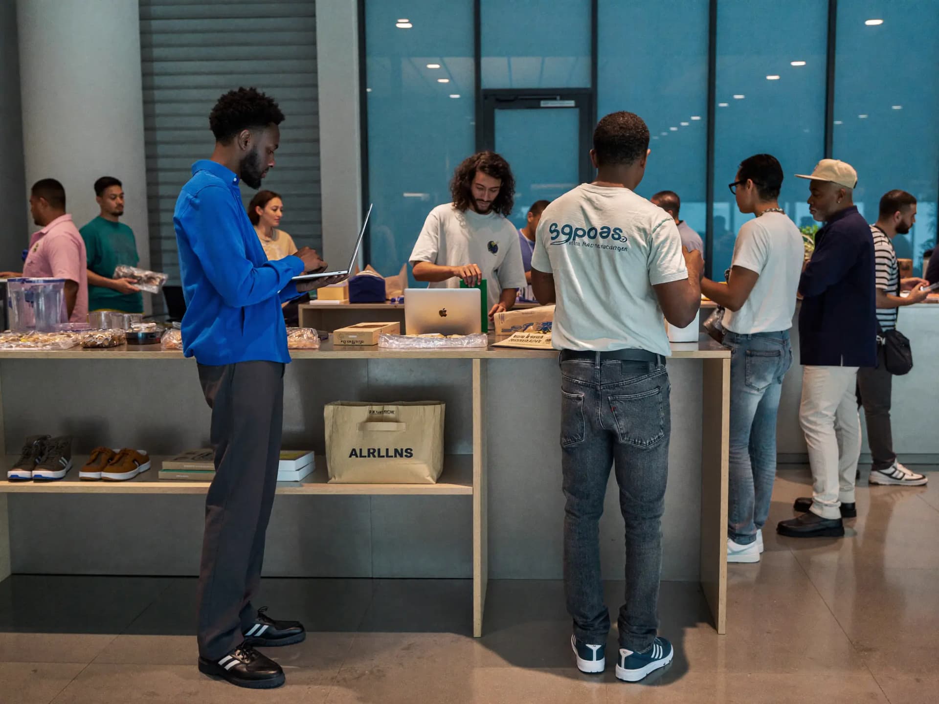 African entrepreneurs at a retail counter