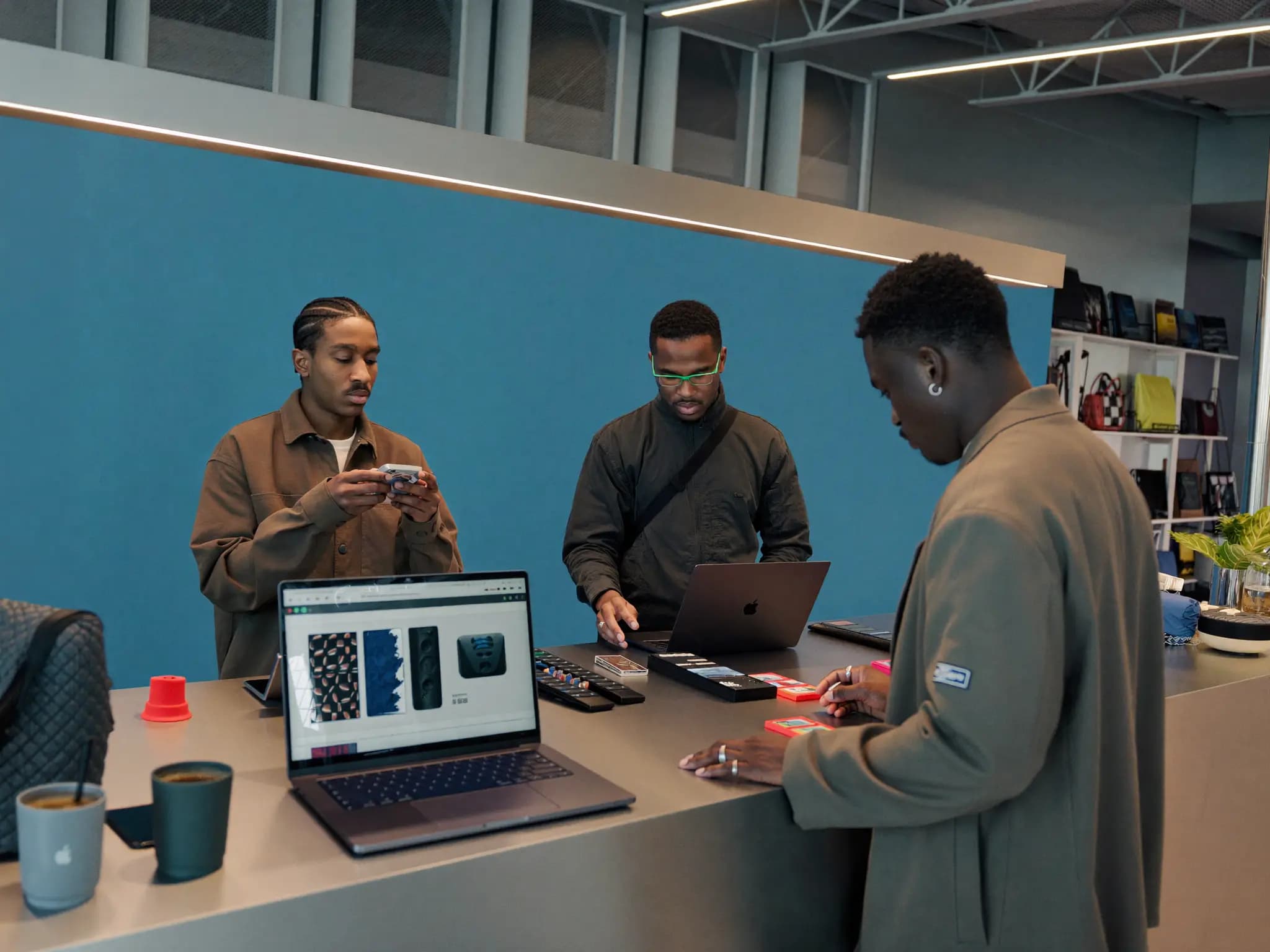 African entrepreneurs managing products at their store